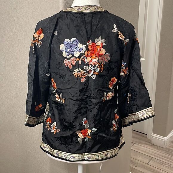 Vintage Bullock’s Made In China Embroidered Silk Blouse 1950’s Woman’s Size Smal - Picture 4 of 7